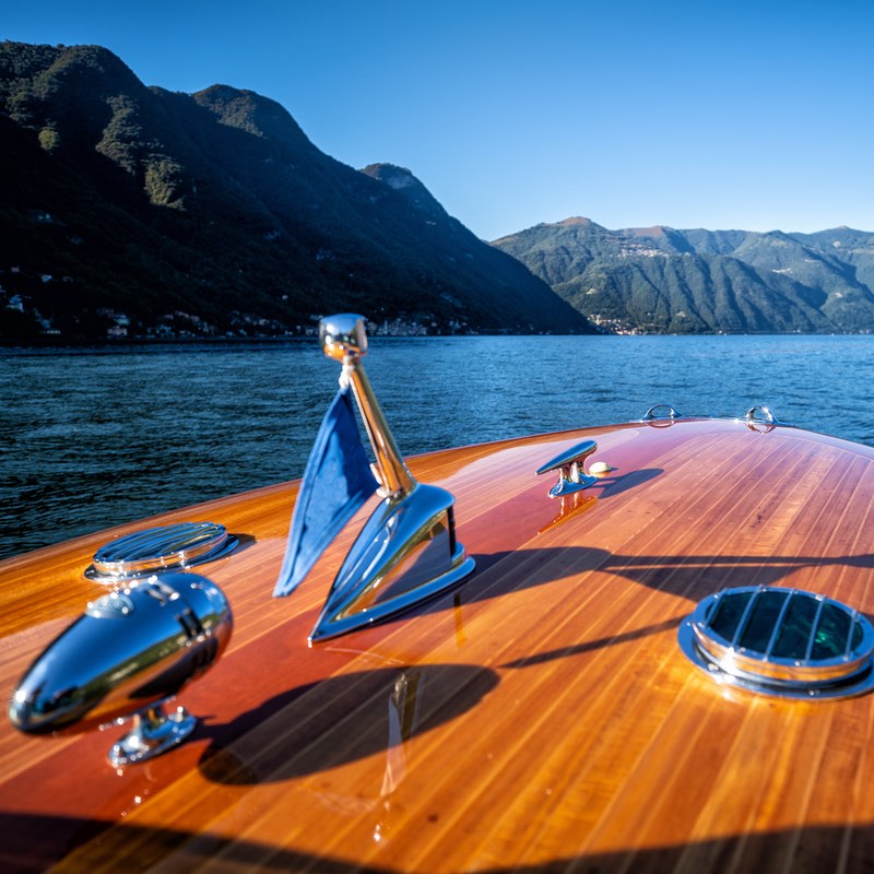 speedboat on the italian Como lake - vintage boat