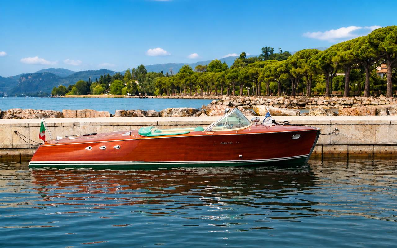 Classic Riva Ariston wooden boat available for private charter experiences across Italy